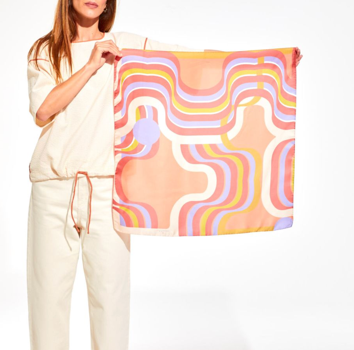 Nébuleuse Scarf in Peach-Scarves and Wraps-MAPOESIE-Peach-OS-Mercantile Portland