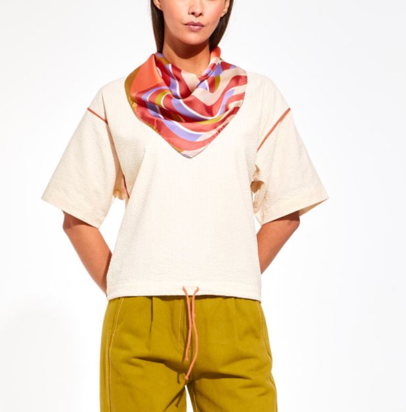 Nébuleuse Scarf in Peach-Scarves and Wraps-MAPOESIE-Peach-OS-Mercantile Portland