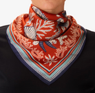 Neptune Square Scarf in Terracotta-Scarves and Wraps-Inoui Editions-Terracotta-OS-Mercantile Portland