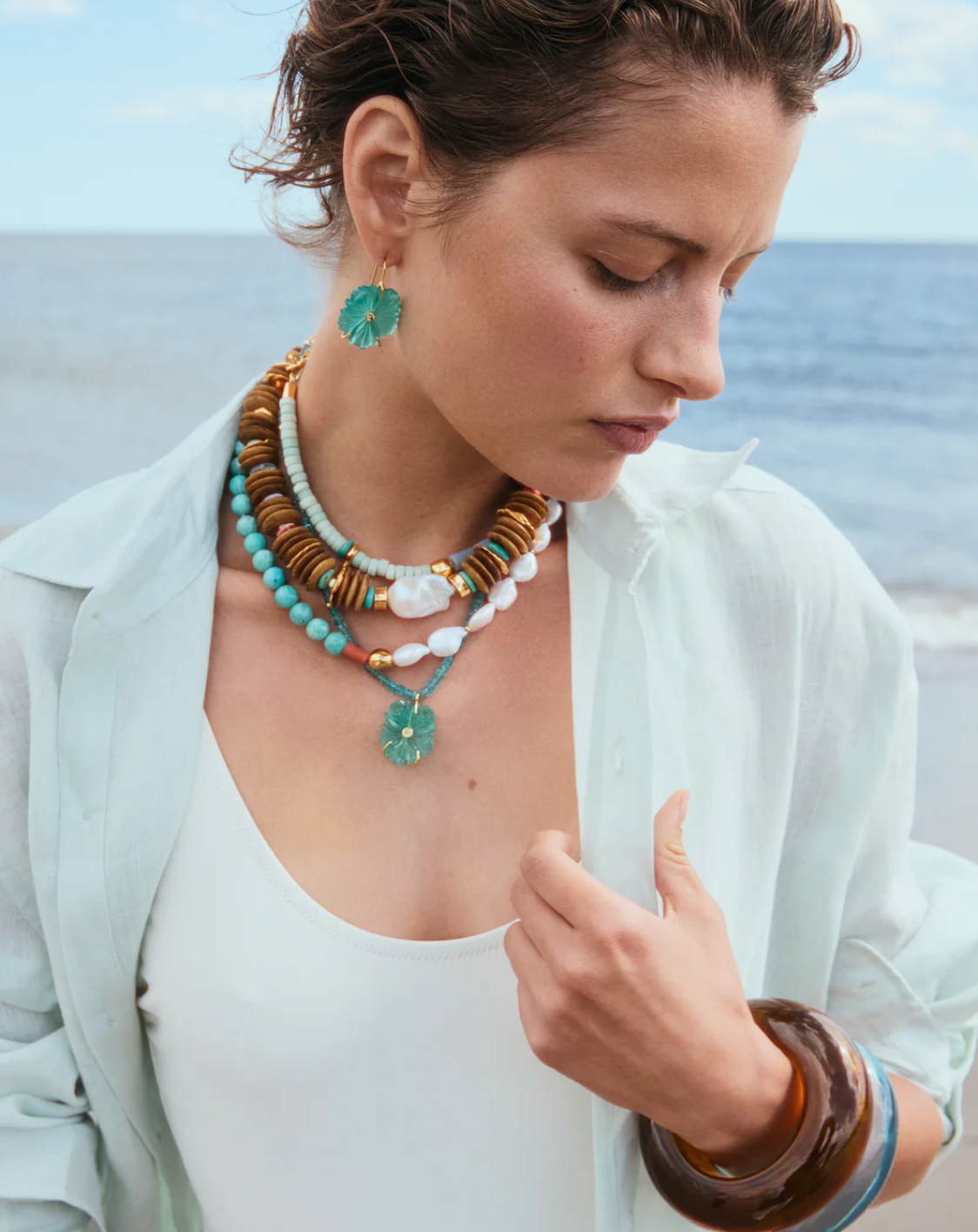 New Bloom Necklace in Capri-Jewelry-Lizzie Fortunato-Blue-OS-Mercantile Portland