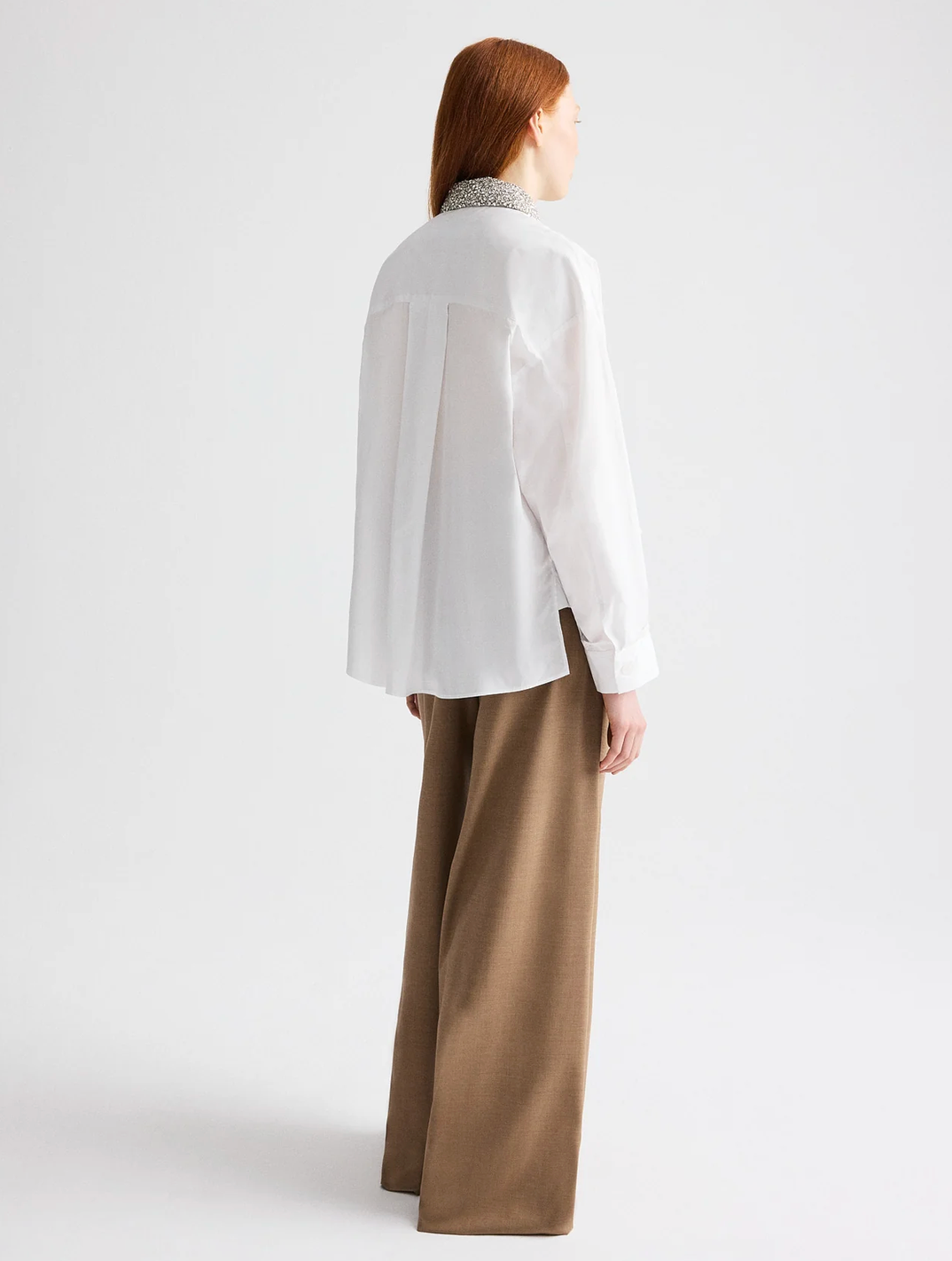 New Earl Shirt with Crystal Collar-Shirts-TWP-White-P-Mercantile Portland