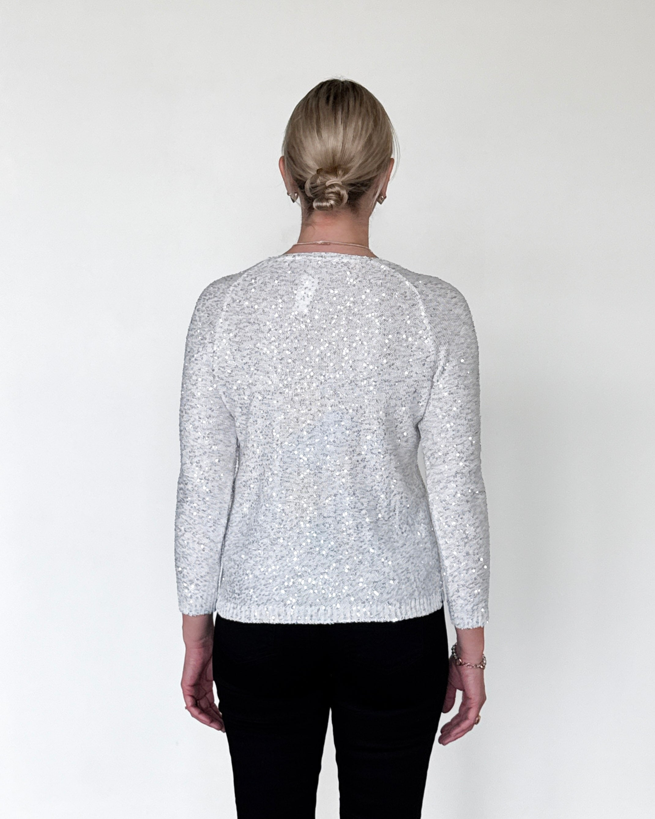 News Long Sleeve Sweater in Bianco Oro-Clothing-Amina Rubinacci-Bianco Oro-0-Mercantile Portland