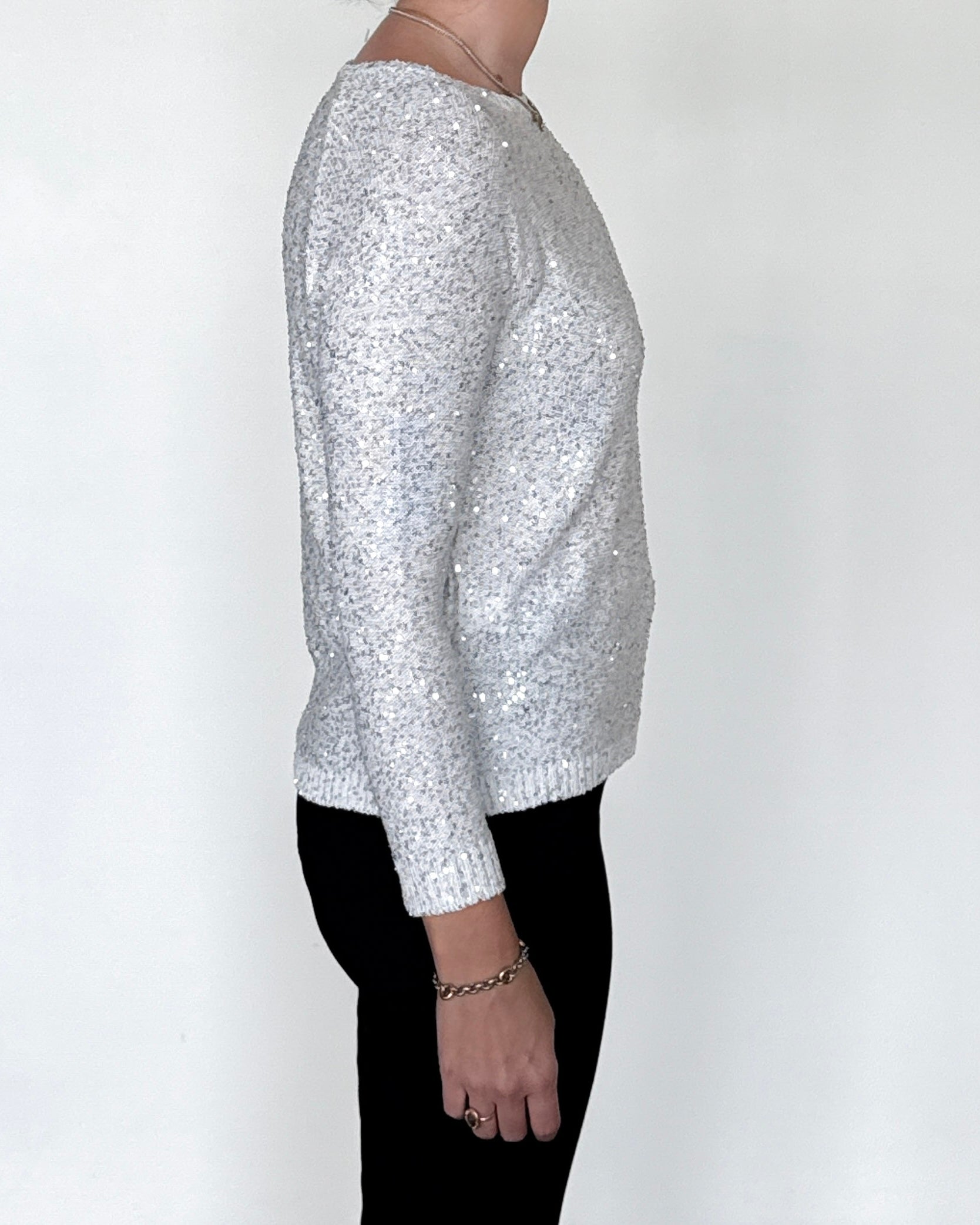 News Long Sleeve Sweater in Bianco Oro-Clothing-Amina Rubinacci-Bianco Oro-0-Mercantile Portland