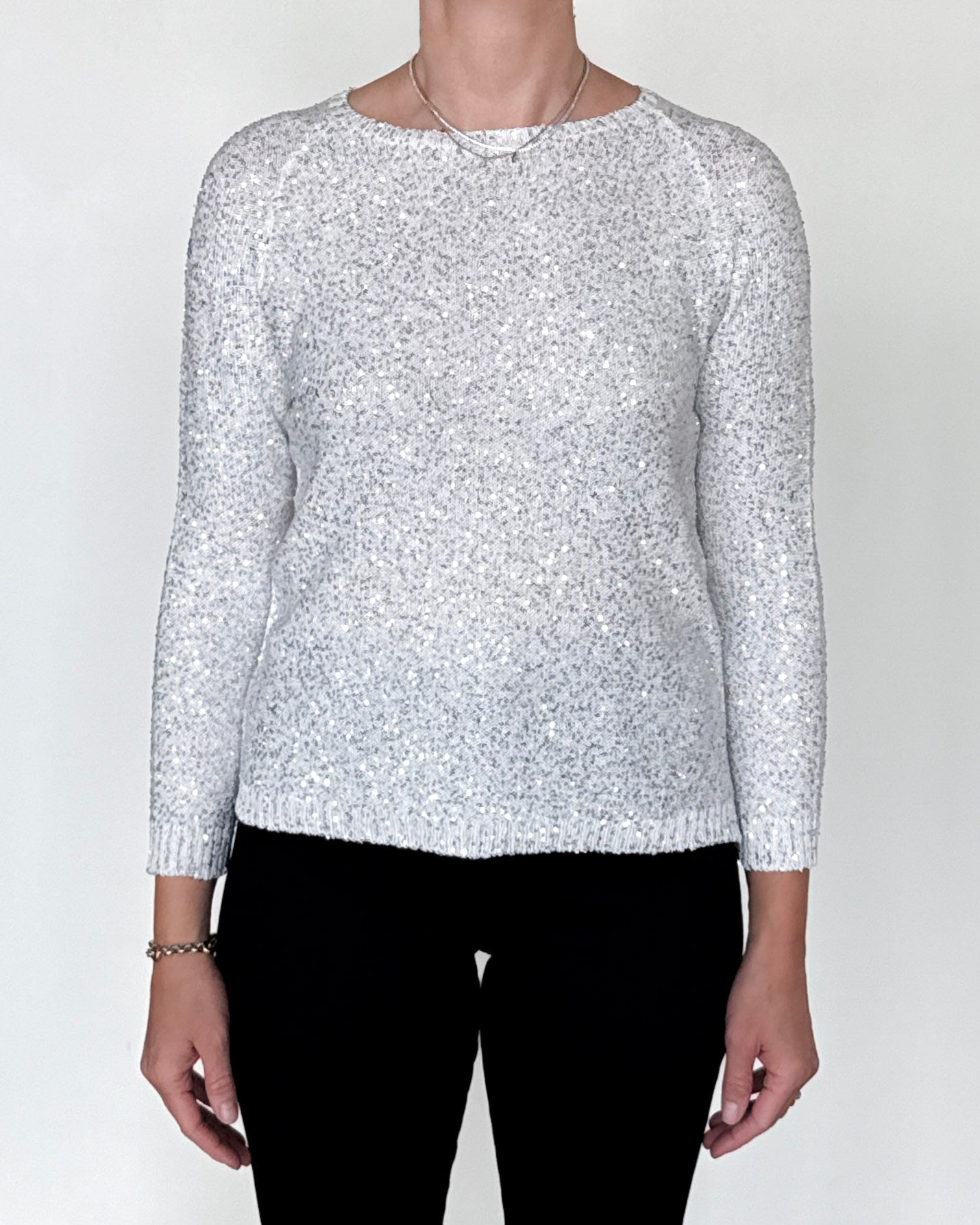 News Long Sleeve Sweater in Bianco Oro-Sweaters-Amina Rubinacci-Bianco Oro-0-Mercantile Portland