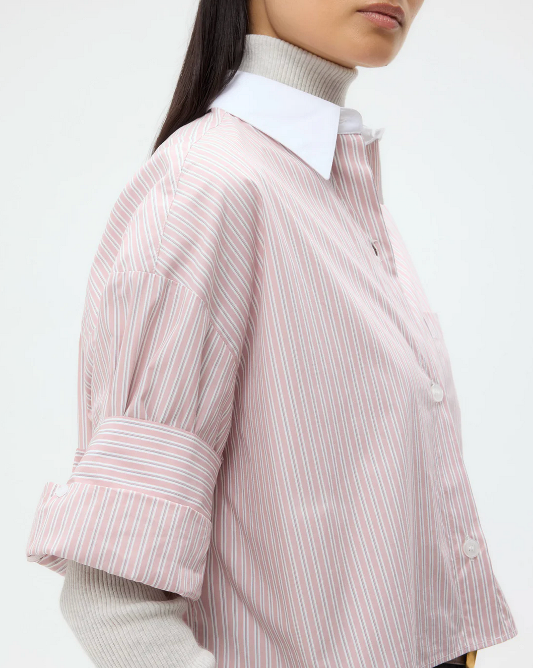 Next Ex Shirt in Barre Striped Cotton-Clothing-TWP-Spanish Villa-XS/S-Mercantile Portland
