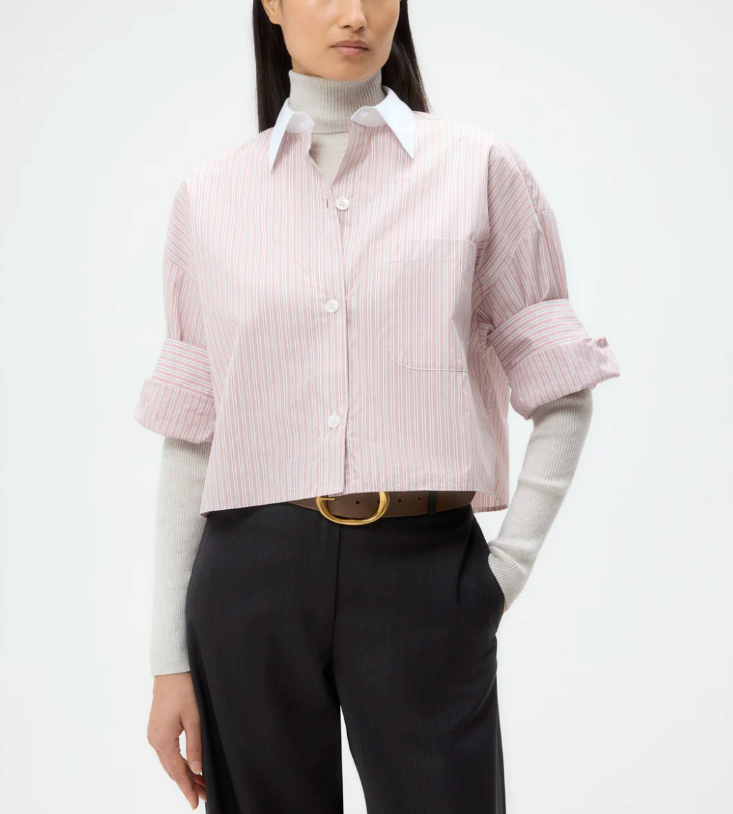 Next Ex Shirt in Barre Striped Cotton-Clothing-TWP-Spanish Villa-XS/S-Mercantile Portland