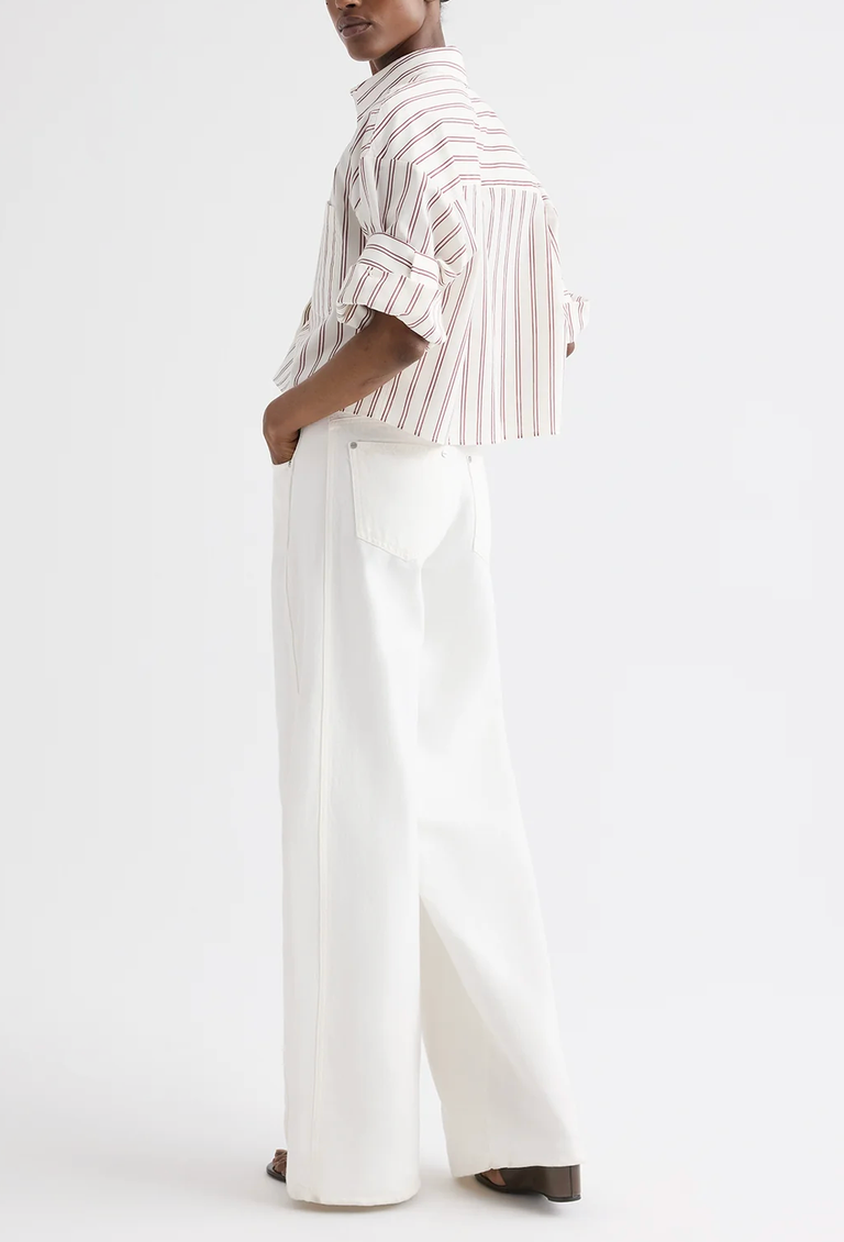 Next Ex Shirt in White/Wine-Shirts-TWP-White/Wine-P-Mercantile Portland