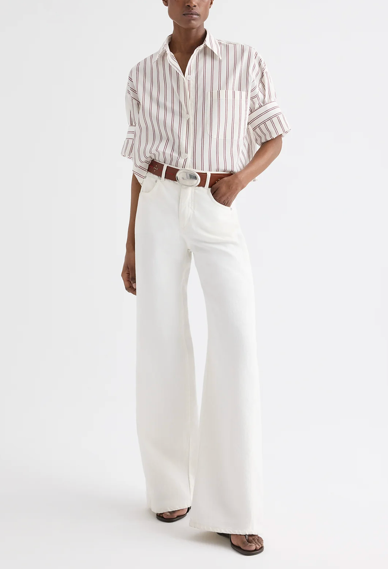 Next Ex Shirt in White/Wine-Shirts-TWP-White/Wine-P-Mercantile Portland