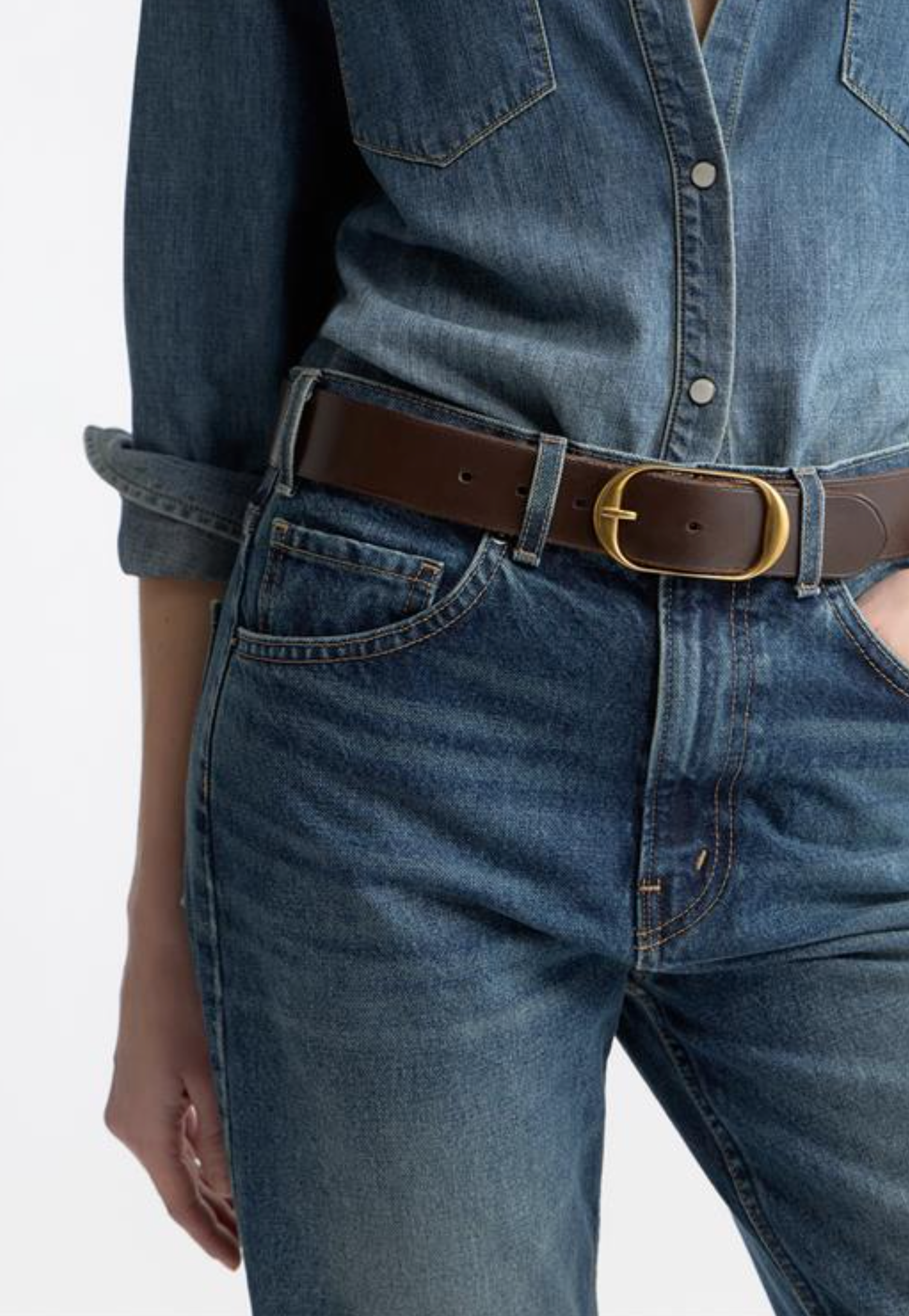 Nili Belt-Belts-Nili Lotan-Vintage Brown w/Antique Brass Buckle-75-Mercantile Portland