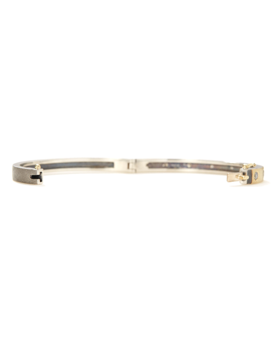 Nine Plus 6mm Yellow Gold Salt & Pepper Diamond Bangle-Jewelry-Rene Escobar-Mercantile Portland