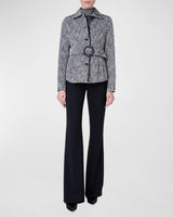 Belted Cotton Tweed Short Jacket-Akris Punto-Mercantile Portland