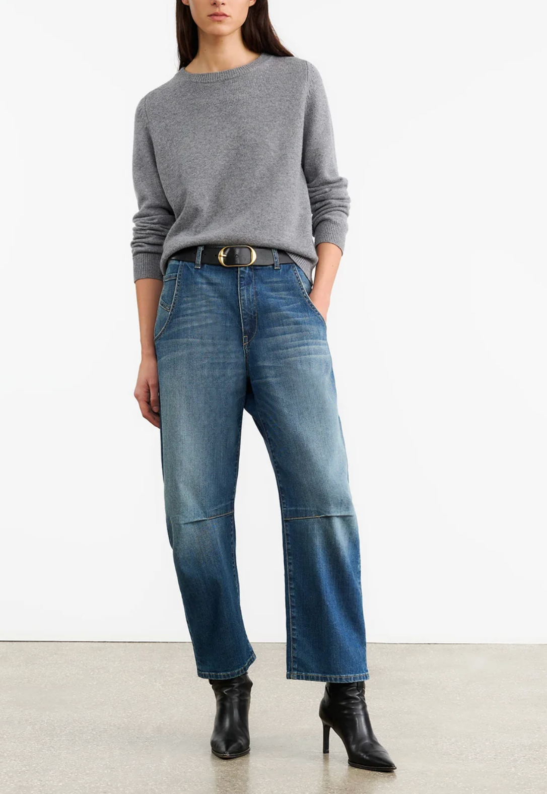 Nora Cashmere Sweater-Sweaters-Nili Lotan-Medium Grey-XS-Mercantile Portland