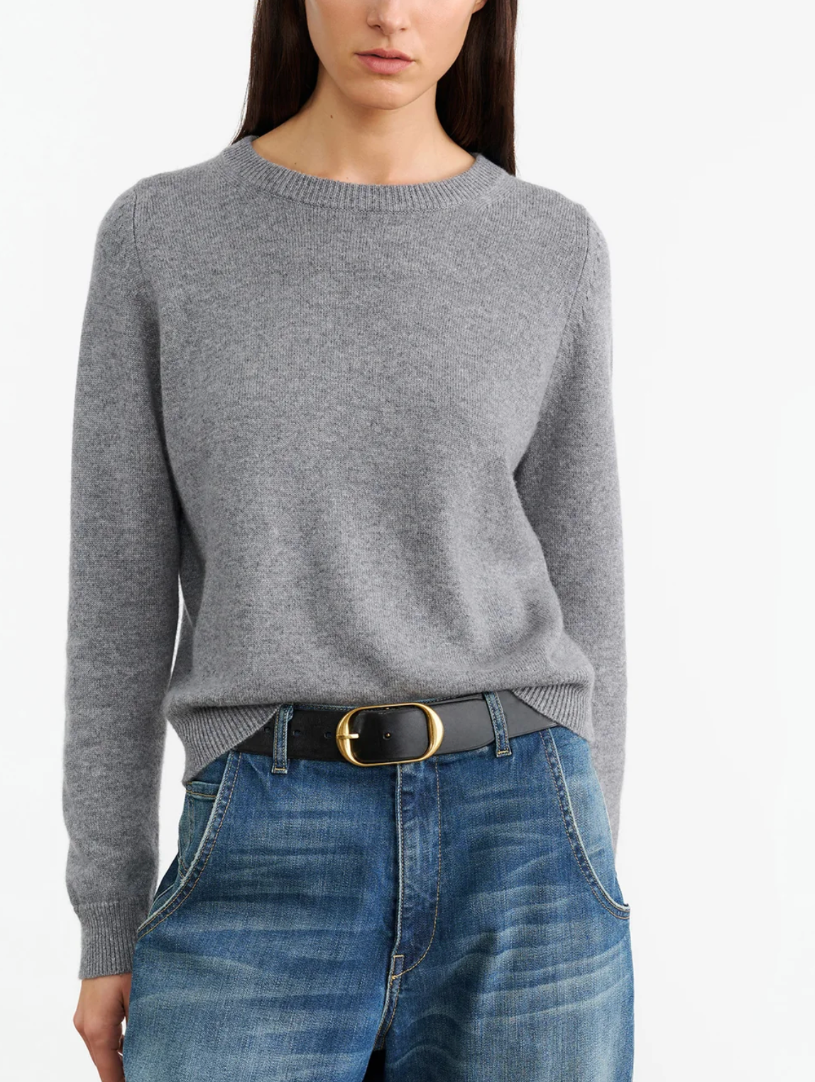 Nora Cashmere Sweater-Sweaters-Nili Lotan-Medium Grey-XS-Mercantile Portland