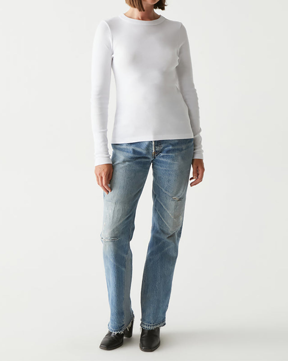 Nori Long Sleeve Tee-Shirts-Michael Stars-White-O/S-Mercantile Portland