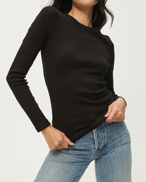 マイケルスターズ レディース シャツ トップス Layla 1X1 Cotton Long Sleeve V-Neck Tee