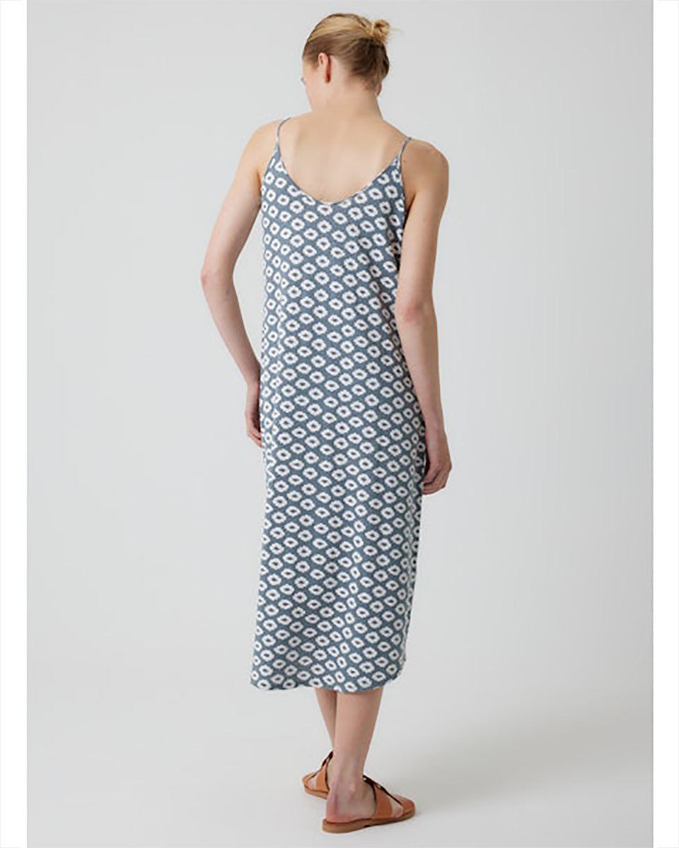 Novelty Ikat Print Tank Dress-Dresses-Majestic Filatures-Gris Bleu-1-Mercantile Portland