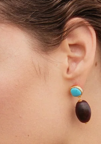 Olea Earrings-Jewelry-Lizzie Fortunato-Turquoise-OS-Mercantile Portland
