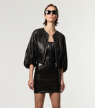 Olive Leather Jacket in Black-Jackets-Yigal Azrouel-Black-0-Mercantile Portland