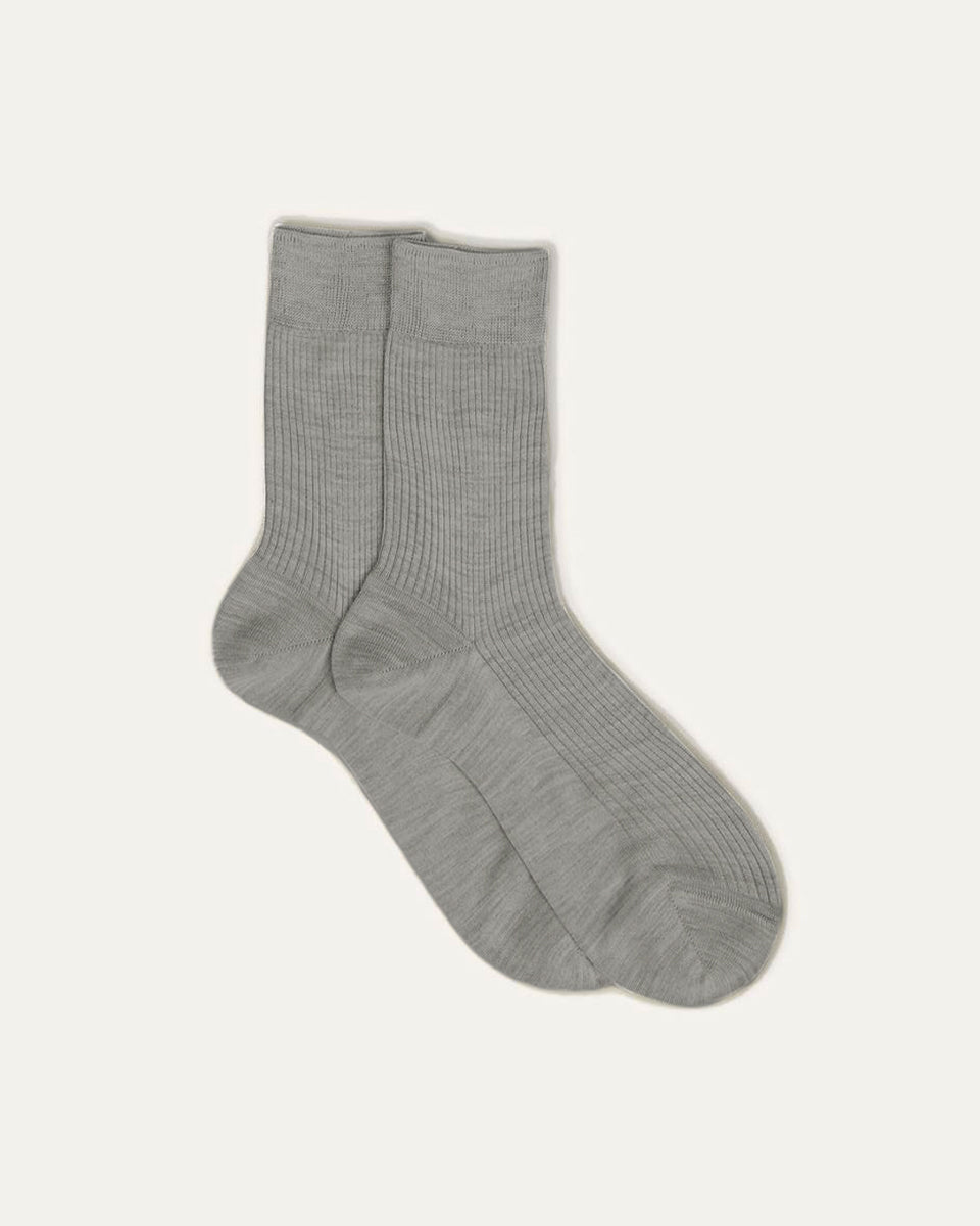 One Ribbed in Grey Melange-Socks-Maria La Rosa-OS-Mercantile Portland