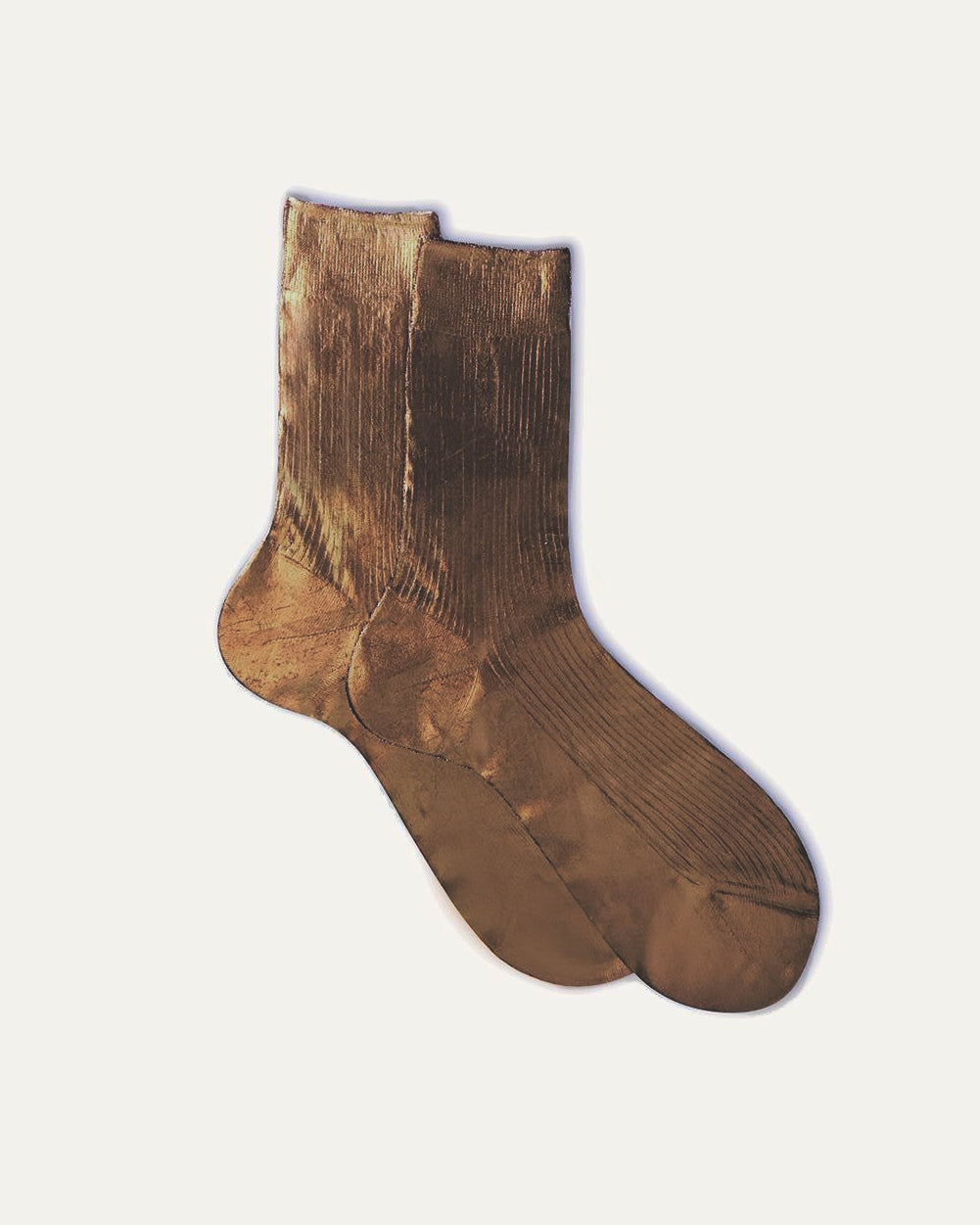 One Ribbed Iridescent in Castagna-socks-Maria La Rosa-OS-Mercantile Portland