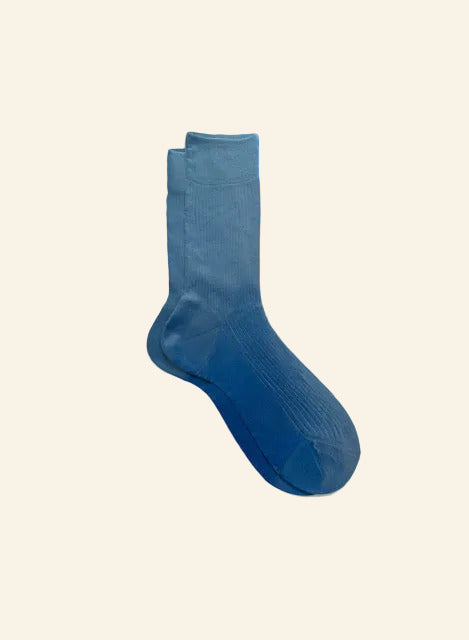One Ribbed Laminated Socks Blu Reale-Socks-Maria La Rosa-Blu Reale-OS-Mercantile Portland