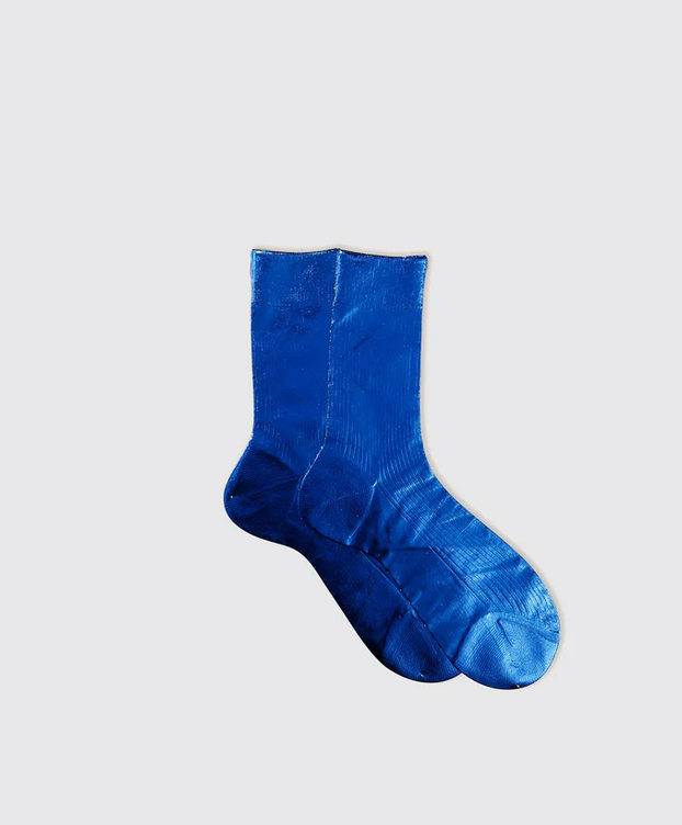 One Ribbed Laminated Socks in Mare-Socks-Maria La Rosa-OS-Mare-Mercantile Portland