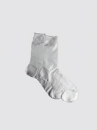 One Ribbed Laminated Socks in Silver-Socks-Maria La Rosa-OS-Silver-Mercantile Portland