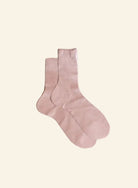 One Ribbed Laminated Socks Pale Pink-Socks-Maria La Rosa-OS-Pale Pink-Mercantile Portland