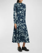 Ophelia Dress with Ruching-Dresses-ERDEM-Indigo Vine-4-Mercantile Portland