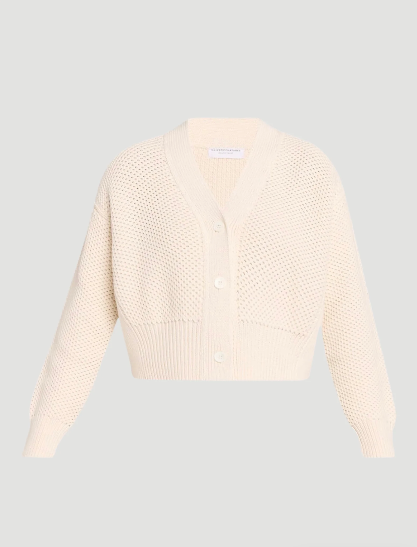 Organic Cotton Textured V-Neck Cardigan-staging-MAJESTIC-Milk-1-Mercantile Portland