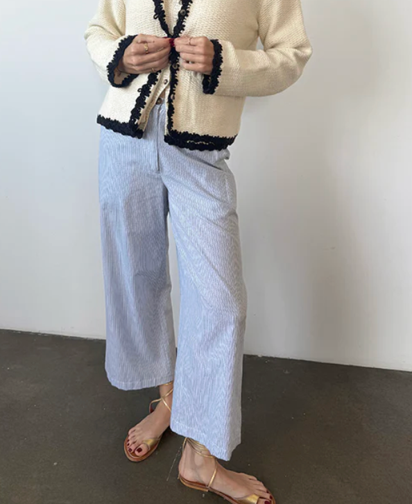 Orlando Stripe Cotton Pant-Pants-Ciao Lucia-Blue Stripe-XXS-Mercantile Portland