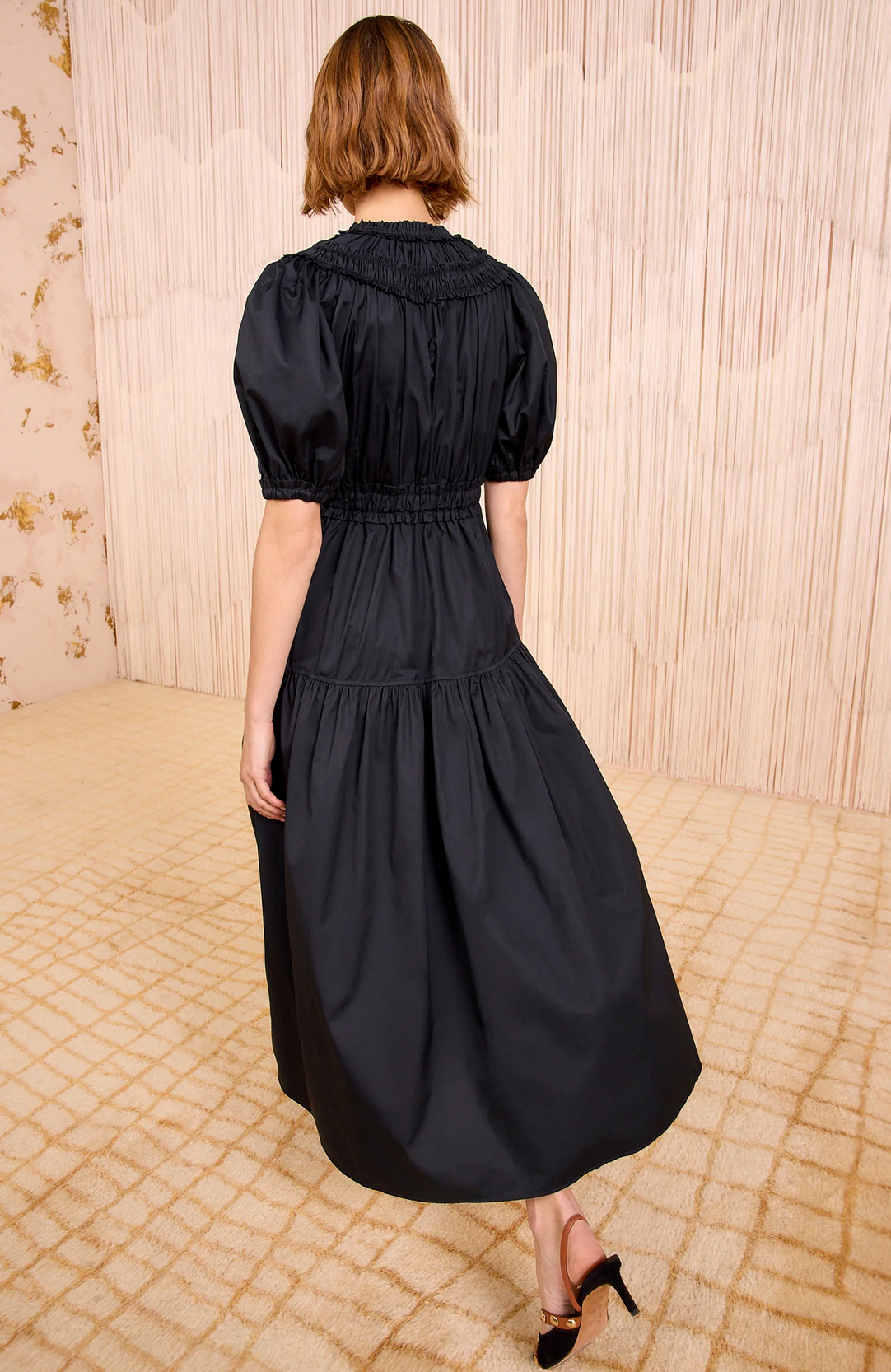 Othella Midi-Dress in Black-Clothing-Ulla Johnson-Black-4-Mercantile Portland