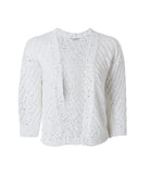 Ottomano Palilette Open Cardigan-Sweaters-Amina Rubinacci-White-38-Mercantile Portland