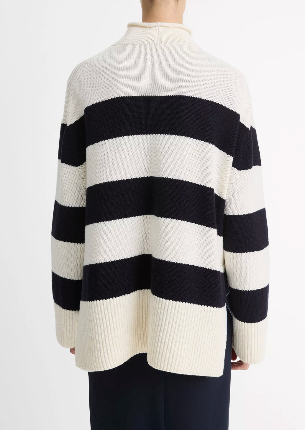 Oversized Striped Sweater-Clothing-Vince-Off White/ Coastal Blue-XXS-Mercantile Portland