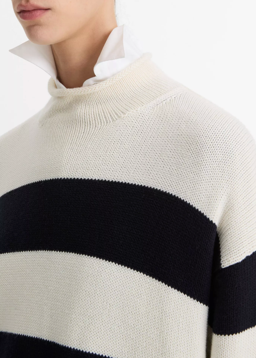 Oversized Striped Sweater-Clothing-Vince-Off White/ Coastal Blue-XXS-Mercantile Portland