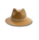 Packable Straw Fedora in Brown Stripe-Hats-Rag & Bone-Brown Stripe-S/M-Mercantile Portland