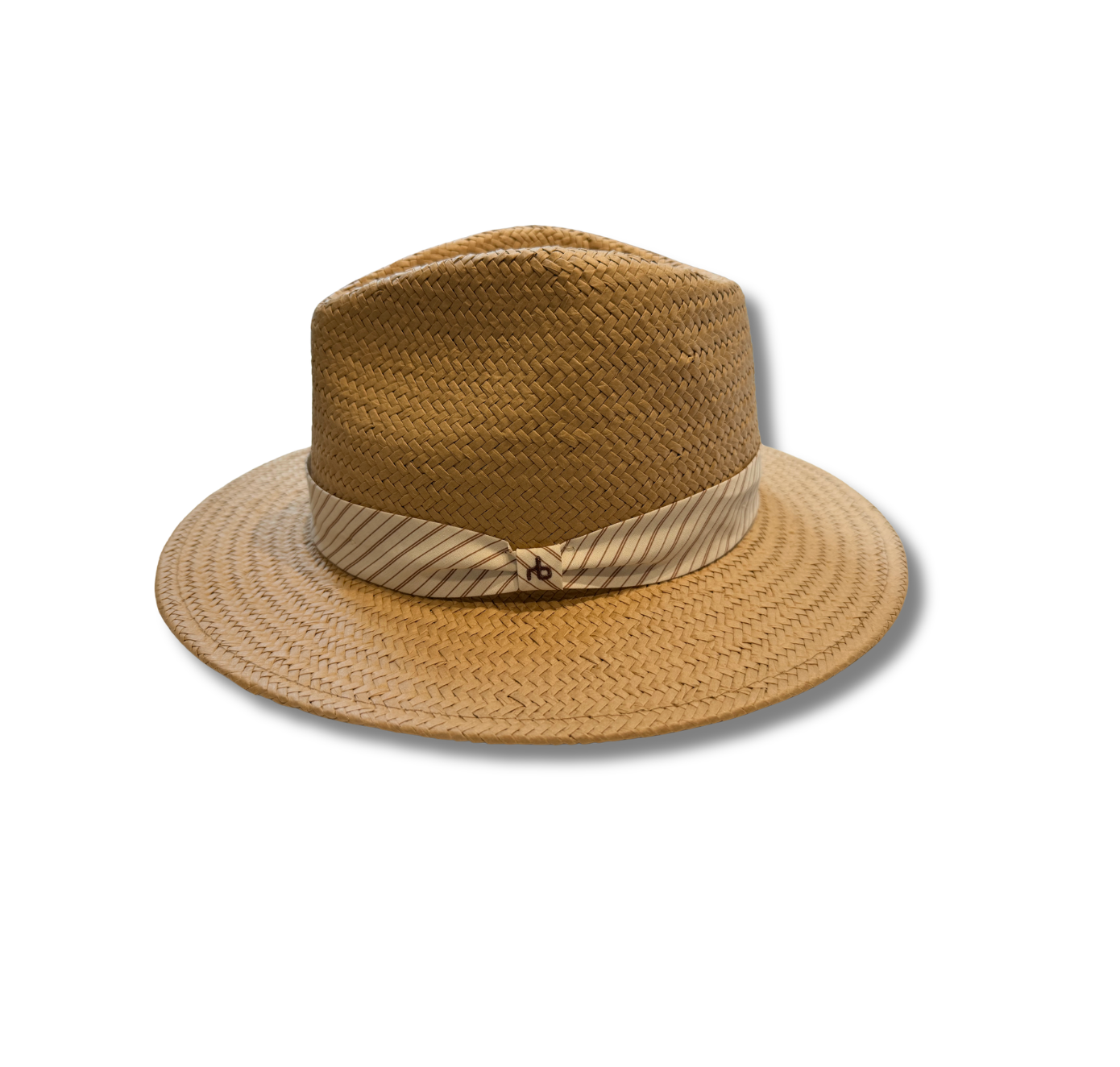 Packable Straw Fedora in Brown Stripe-Hats-Rag & Bone-Brown Stripe-S/M-Mercantile Portland