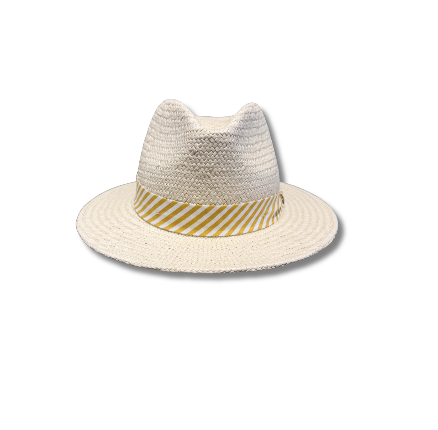 Packable Straw Fedora in Yellow Stripe-Hats-Rag & Bone-Yellow Stripe-S/M-Mercantile Portland