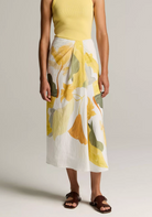 Painted Floral Draped Skirt-Skirts and Shorts-Vince-Off White/Sun-2-Mercantile Portland