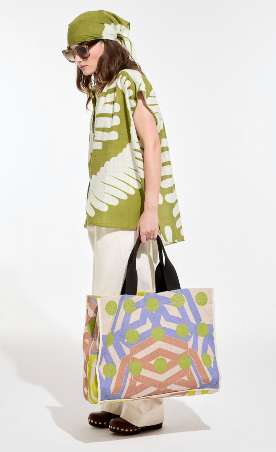 Palma Triangle Scarf in Khaki-Scarves and Wraps-MAPOESIE-Khaki Green-OS-Mercantile Portland