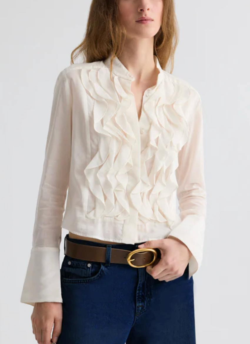 Patti Top in Cotton Silk Organza in Ivory-Shirts-TWP-Ivory-XS-Mercantile Portland