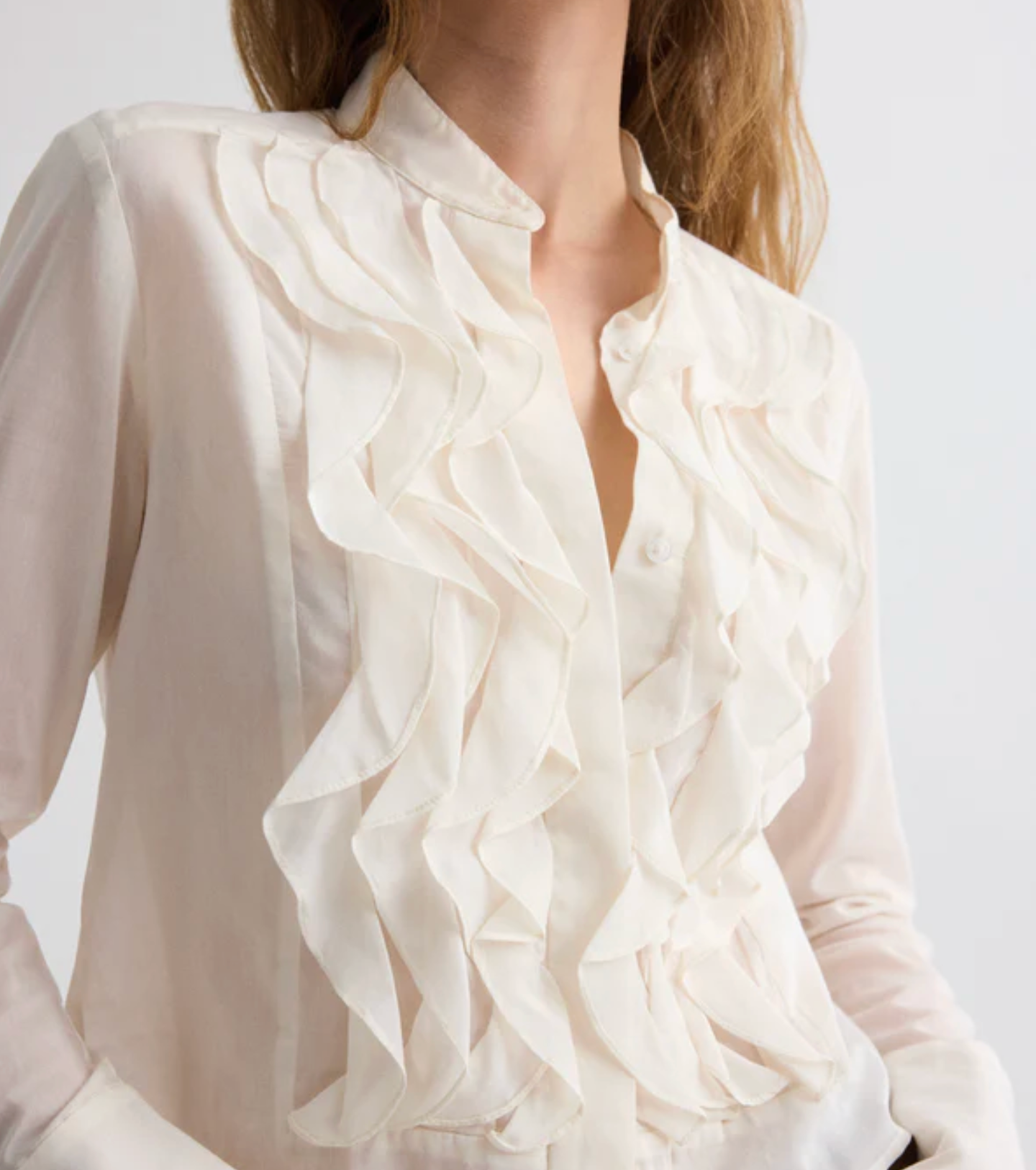 Patti Top in Cotton Silk Organza in Ivory-Shirts-TWP-Ivory-XS-Mercantile Portland