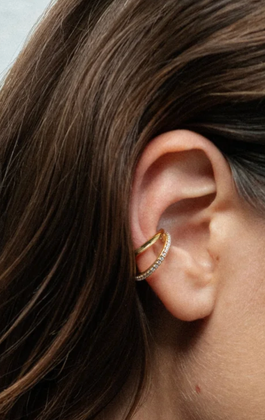 Pavé Double Ear Cuff in Gold-Jewelry-Otiumberg-Gold-OS-Mercantile Portland