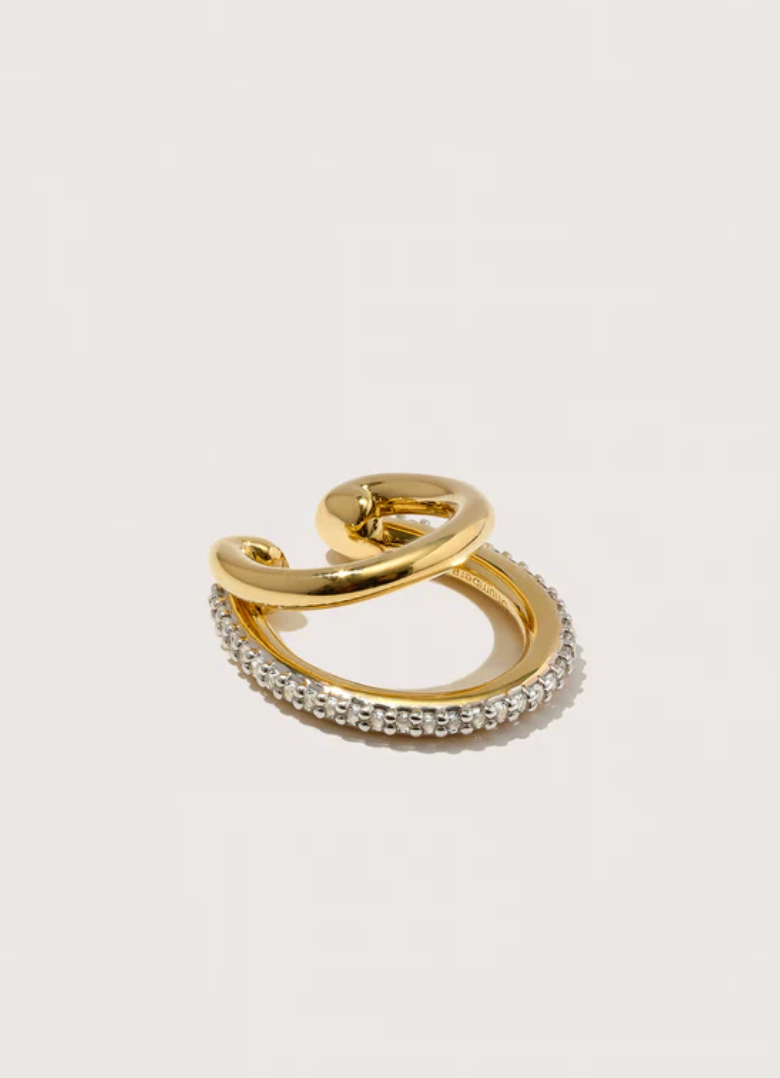 Pavé Double Ear Cuff in Gold-Jewelry-Otiumberg-Gold-OS-Mercantile Portland