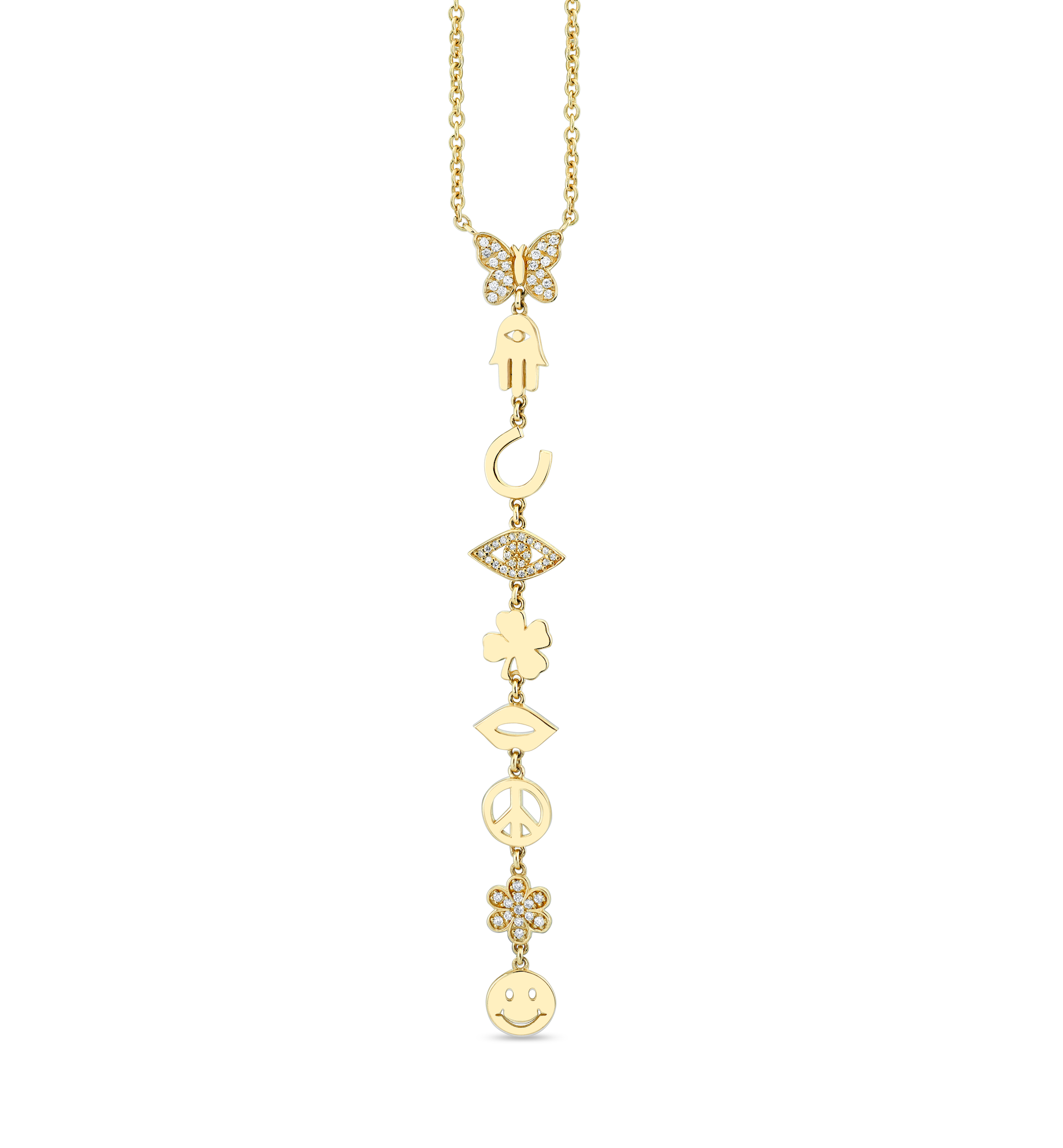 Pavé Icons Necklace-Jewelry-Sydney Evan-Yellow Gold-OS-Mercantile Portland