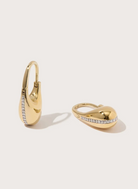 Pavé Roscida Drop Hoops in Gold Vermeil-Jewelry-Otiumberg-Yellow Gold-OS-Mercantile Portland