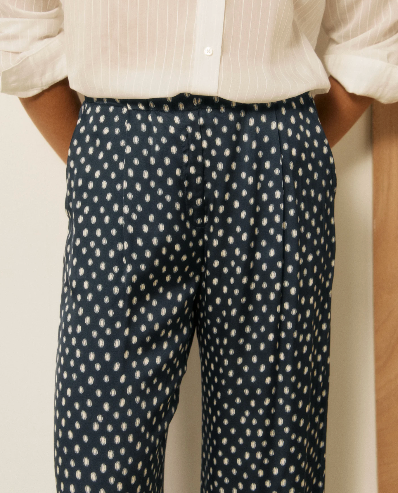 Pays Woven Viscose Pant-Pants-HARTFORD-Dark Navy-1-Mercantile Portland