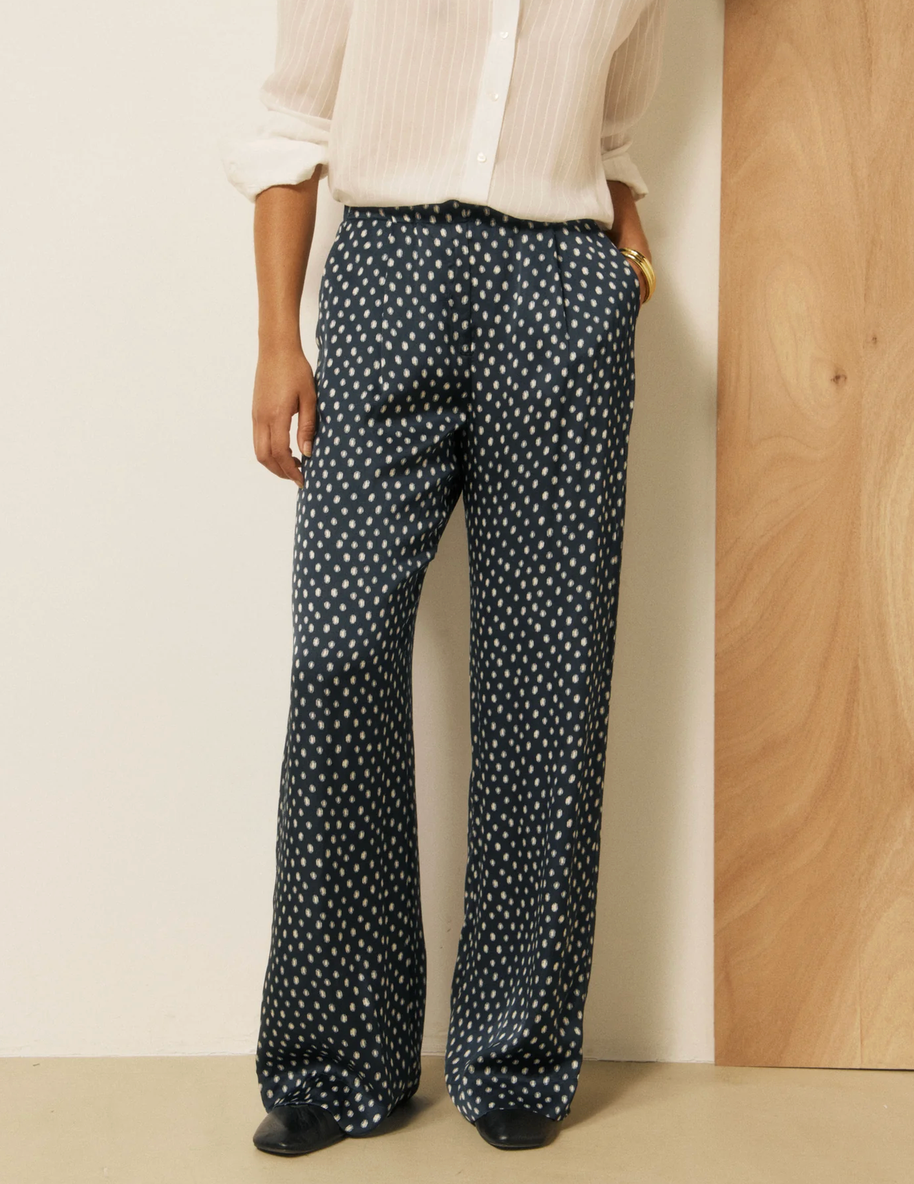 Pays Woven Viscose Pant-Pants-HARTFORD-Dark Navy-1-Mercantile Portland