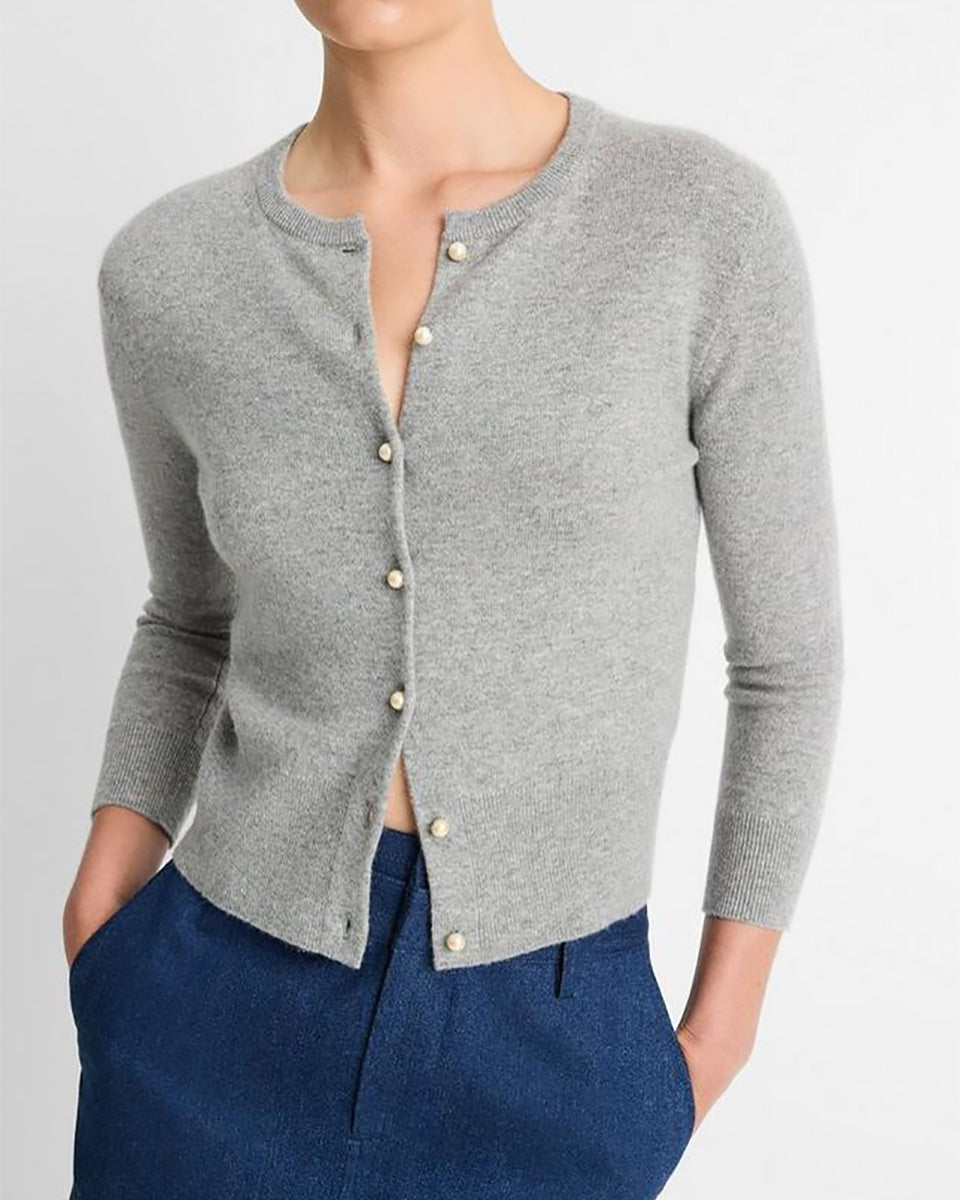 Pearl-Button Wool-Blend Cardigan