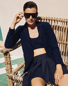 Petrarca Pailette Blazer-Jackets-Amina Rubinacci-Navy-38-Mercantile Portland